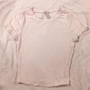 plain cropped white tee